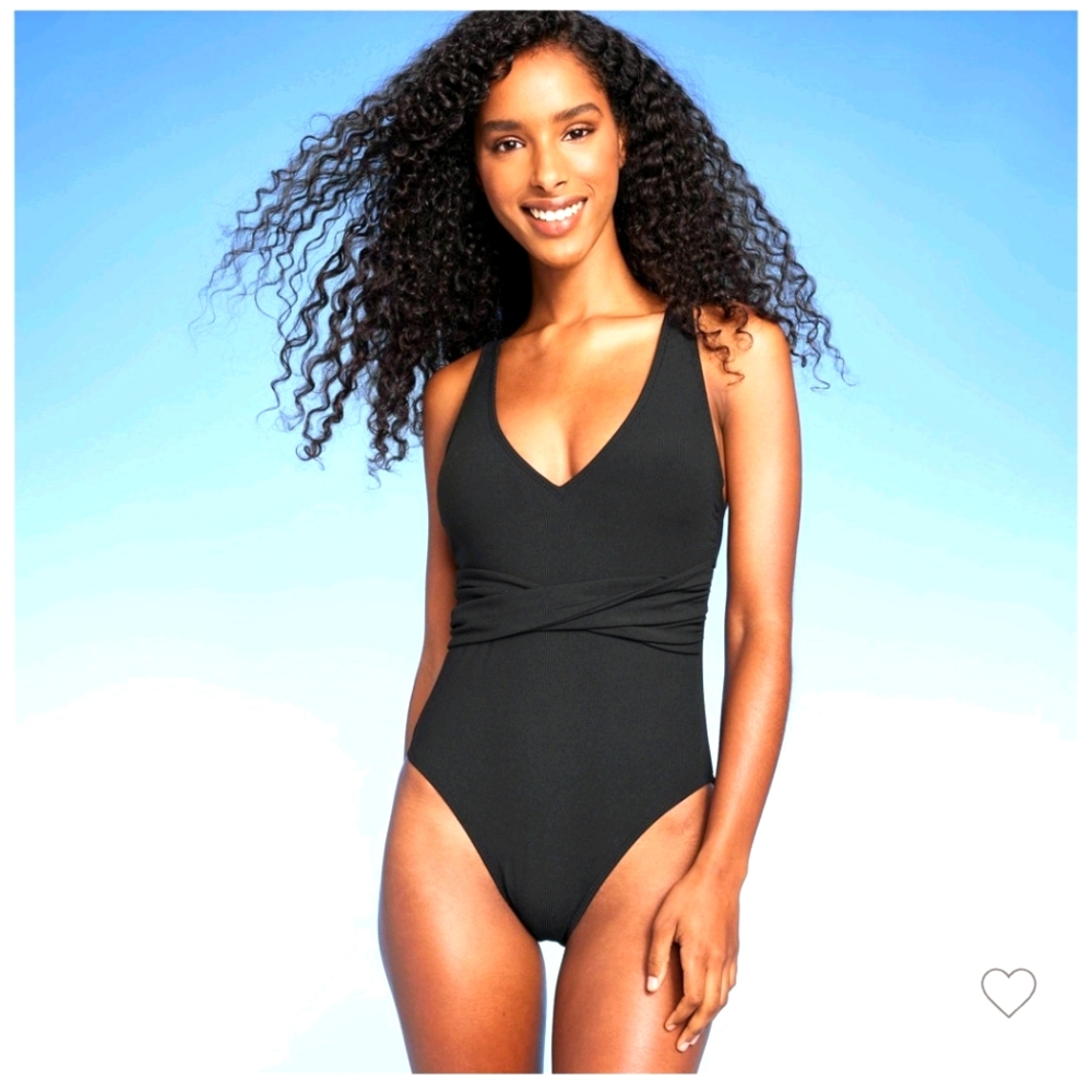 One-piece black swimsuit women's XS adjustable straps